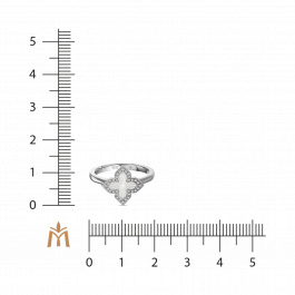 Кольцо с бриллиантами и перламутром