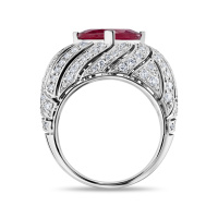 Кольцо с бриллиантами и рубеллитом - фото 2