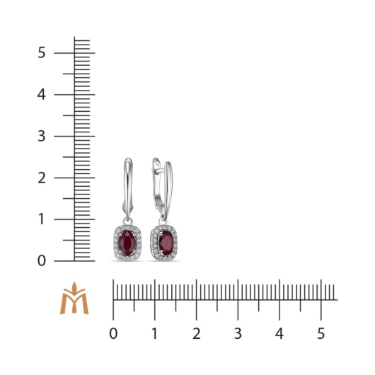 Серьги с бриллиантами и рубинами