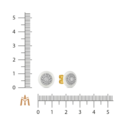 Серьги с керамикой и бриллиантами
