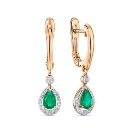 Серьги с агатами и бриллиантами