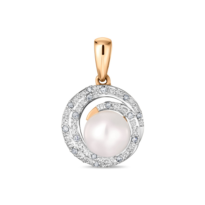 Подвеска с бриллиантами и жемчугом - фото 1 Подвеска с бриллиантами и жемчугом - фото 1