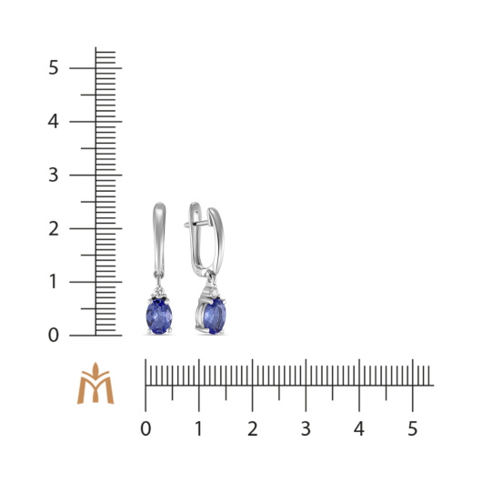 Серьги с танзанитами и бриллиантами