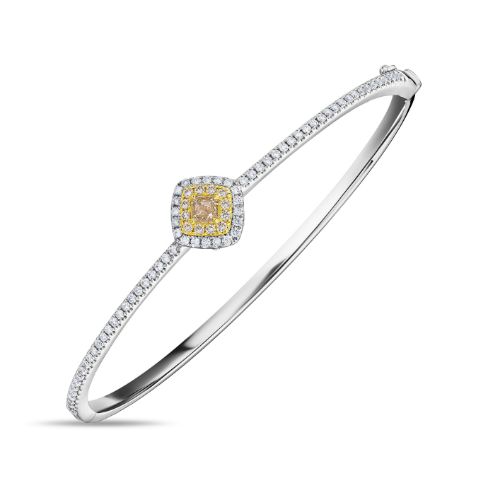 Браслет жесткий с бриллиантами - фото 1