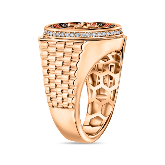 Мужское Кольцо с эмалью и фианитом