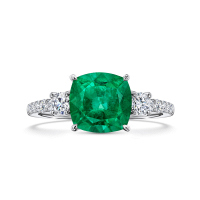 Кольцо с бриллиантами и изумрудом - фото 3