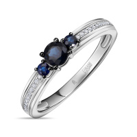 Кольцо с бриллиантами и сапфирами - фото 1 Кольцо с бриллиантами и сапфирами - фото 1