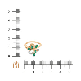 Кольцо с бриллиантами и изумрудами
