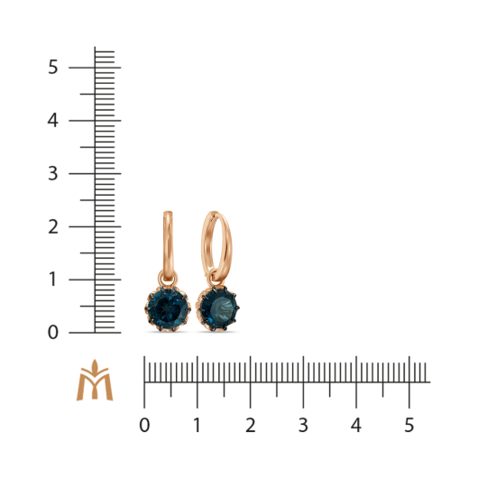 Серьги с лондон топазом