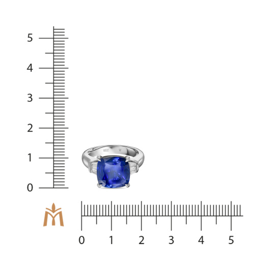 Кольцо с бриллиантом и сапфиром