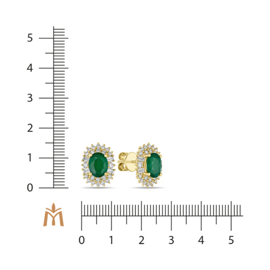 Серьги с бриллиантами и изумрудами