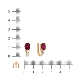 Серьги с облагороженным рубином