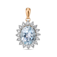 Подвеска с аквамарином и бриллиантами - фото 1