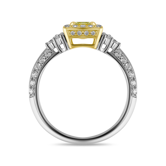 Кольцо с бриллиантами и облагороженными бриллиантами