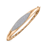 Браслет жесткий с бриллиантом - фото 1