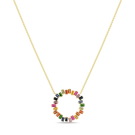 Колье с гранатами, сапфирами и цветными сапфирами