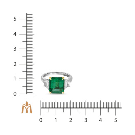 Кольцо с бриллиантами и изумрудом