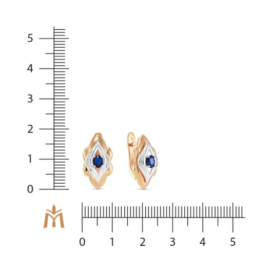 Серьги с бриллиантами и сапфирами