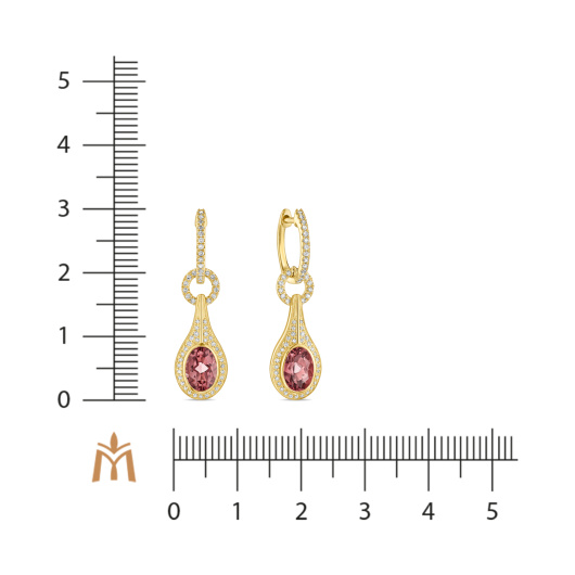 Серьги с бриллиантами и турмалинами