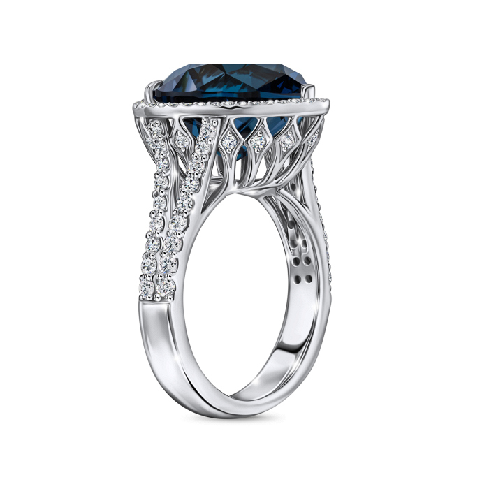 Кольцо с бриллиантами и лондон топазом - фото 2 Кольцо с бриллиантами и лондон топазом - фото 2