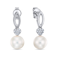 Серьги с бриллиантами и жемчугом - фото 1