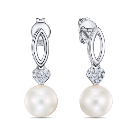 Серьги с бриллиантами и жемчугом