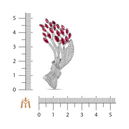 Брошь с бриллиантами и рубинами
