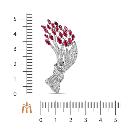 Брошь с бриллиантами и рубинами