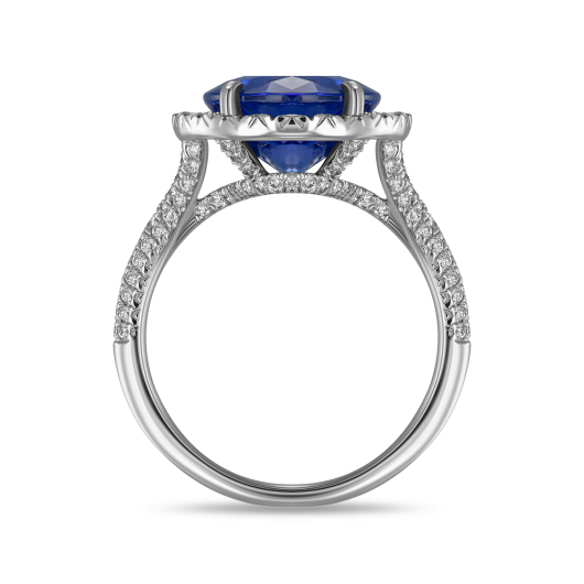 Кольцо с бриллиантами и танзанитом