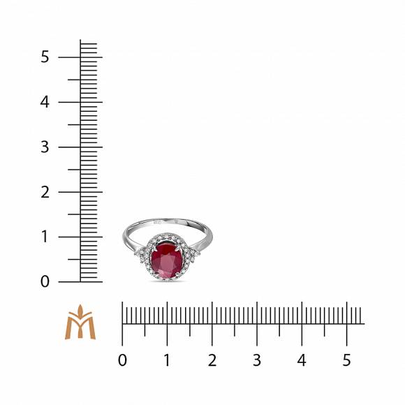 Кольцо с бриллиантами и облагороженным рубином R01-SS-35674-RO2 - Фото 2