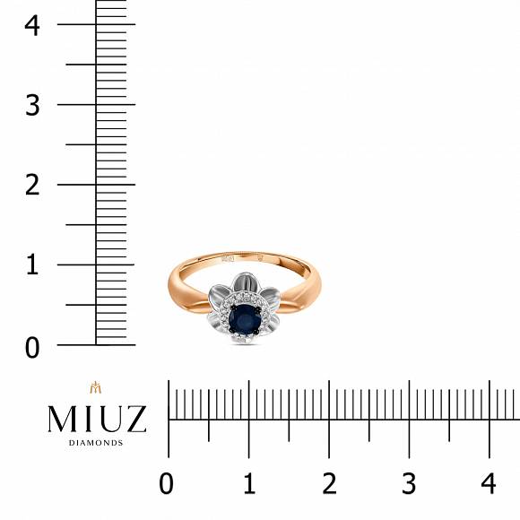 Кольцо с бриллиантами и сапфиром R2017-R312576SAP-R17 - Фото 2