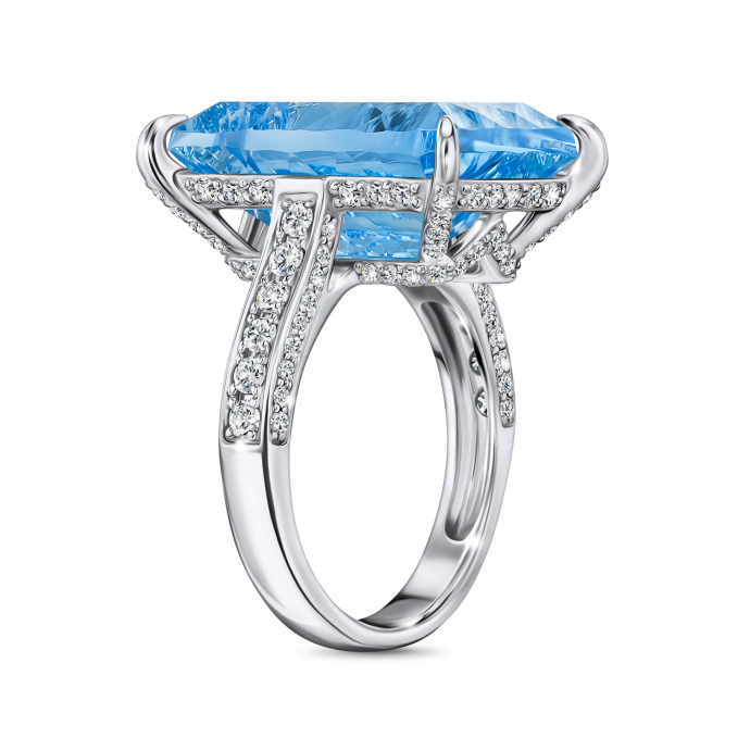 Кольцо с топазом и бриллиантом - фото 2 Кольцо с топазом и бриллиантом - фото 2