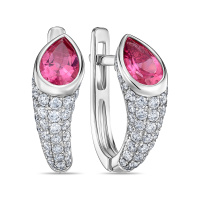 Серьги с бриллиантами и рубеллитами - фото 1 Серьги с бриллиантами и рубеллитами - фото 1