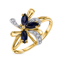 Кольцо с бриллиантами и сапфирами - фото 1 Кольцо с бриллиантами и сапфирами - фото 1