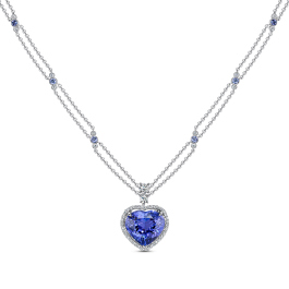 Колье с бриллиантами и танзанитами