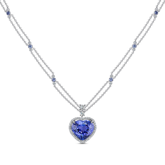 Колье с бриллиантами и танзанитами