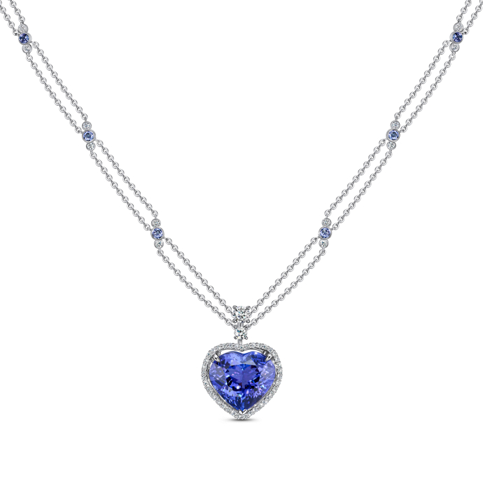 Колье с бриллиантами и танзанитами - фото 2