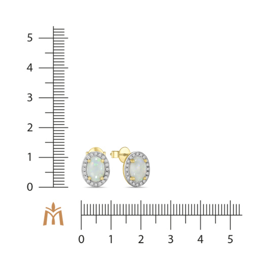 Серьги с бриллиантами и опалами