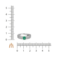Кольцо с бриллиантами и изумрудом - фото 2