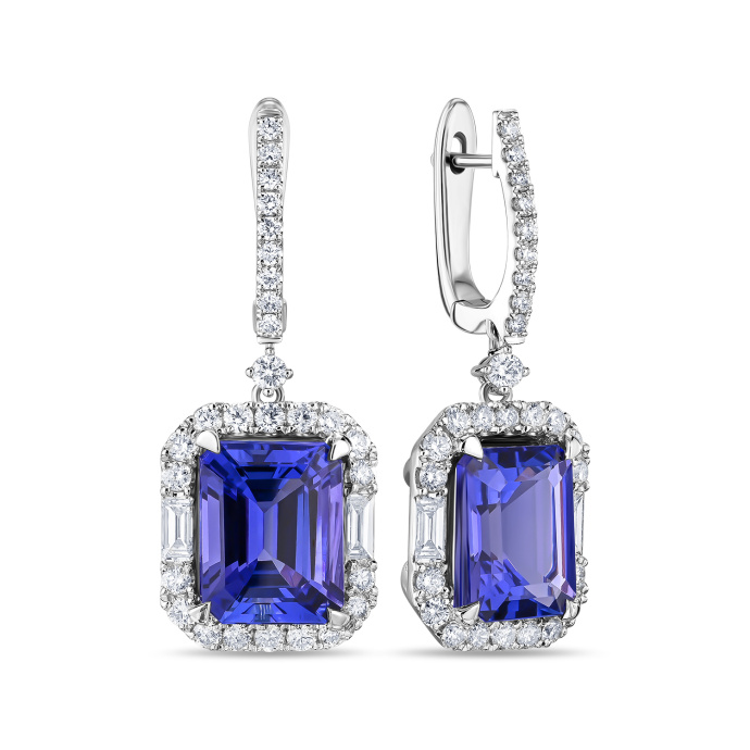 Серьги с бриллиантами и танзанитами - фото 1 Серьги с бриллиантами и танзанитами - фото 1