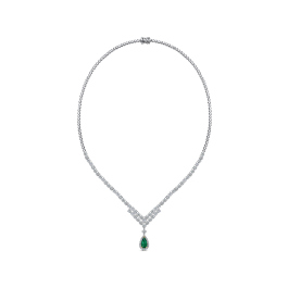 Колье с бриллиантами и изумрудом