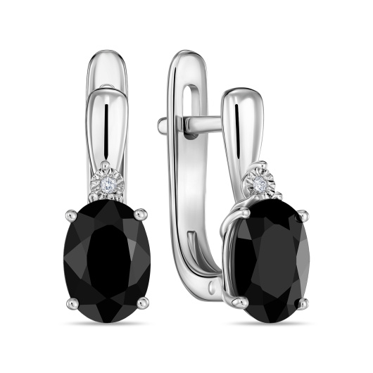 Серьги с бриллиантами и цветными сапфирами