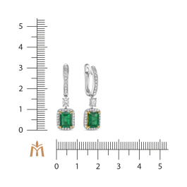 Серьги с бриллиантами и изумрудами