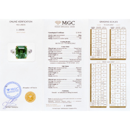 Кольцо с бриллиантами и изумрудом