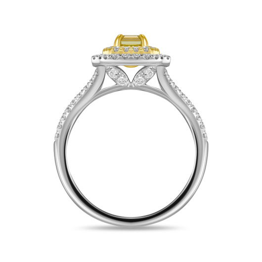 Кольцо с бриллиантами и облагороженными бриллиантами