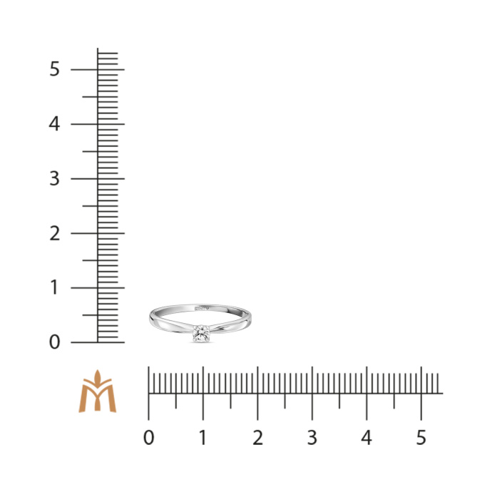 Кольцо с фианитом - фото 2