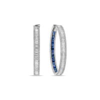 Серьги с бриллиантами и сапфирами - фото 1 Серьги с бриллиантами и сапфирами - фото 1