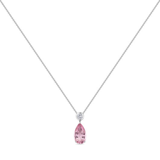 Колье с морганитом и бриллиантом