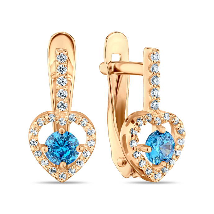 Серьги с фианитами - фото 1