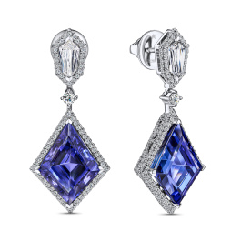 Серьги с бриллиантами и танзанитами